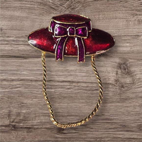 Red Hat Society Pin Brooch Vintage - Picture 1 of 4